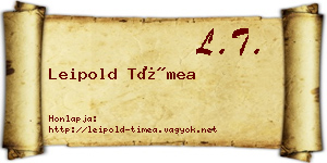 Leipold Tímea névjegykártya